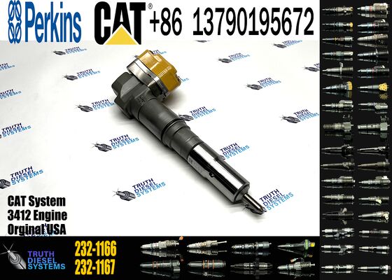 New Diesel Common Rail Fuel Injector 204-2467 232-1166 232-1167 20R-5392 232-1168 Steel for Sprayer Excavator 3412 Truck Parts