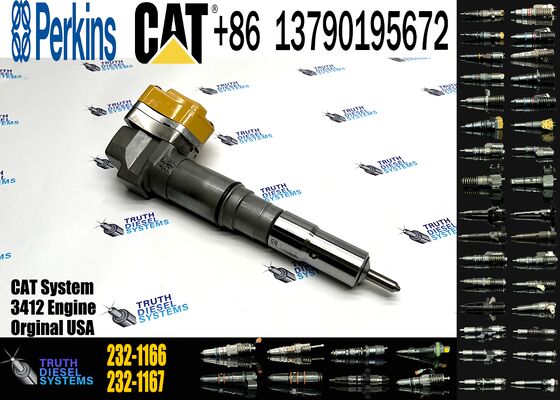 New Diesel Common Rail Fuel Injector 204-2467 232-1166 232-1167 20R-5392 232-1168 Steel for Sprayer Excavator 3412 Truck Parts