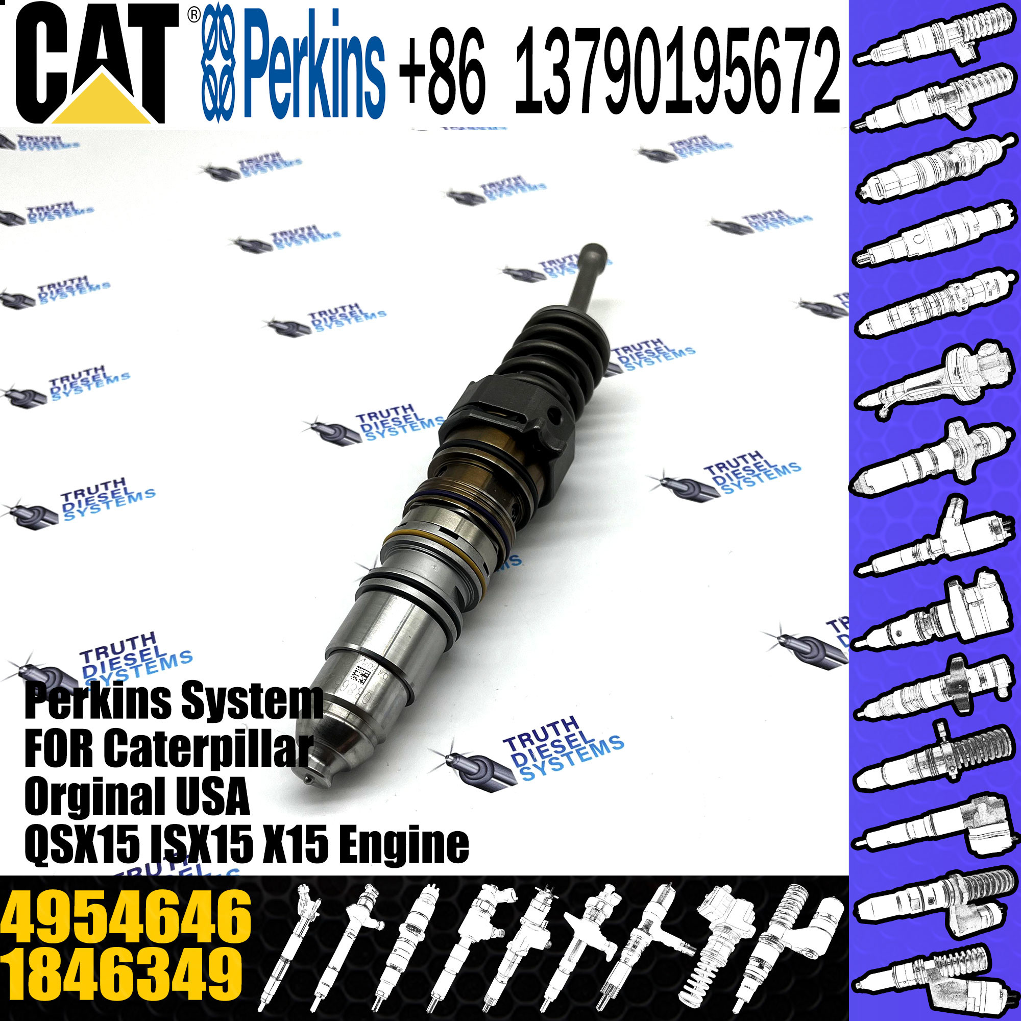 CUMMINS QSX Diesel Engine Injector 1846349 570015 579258 In Fuel ...