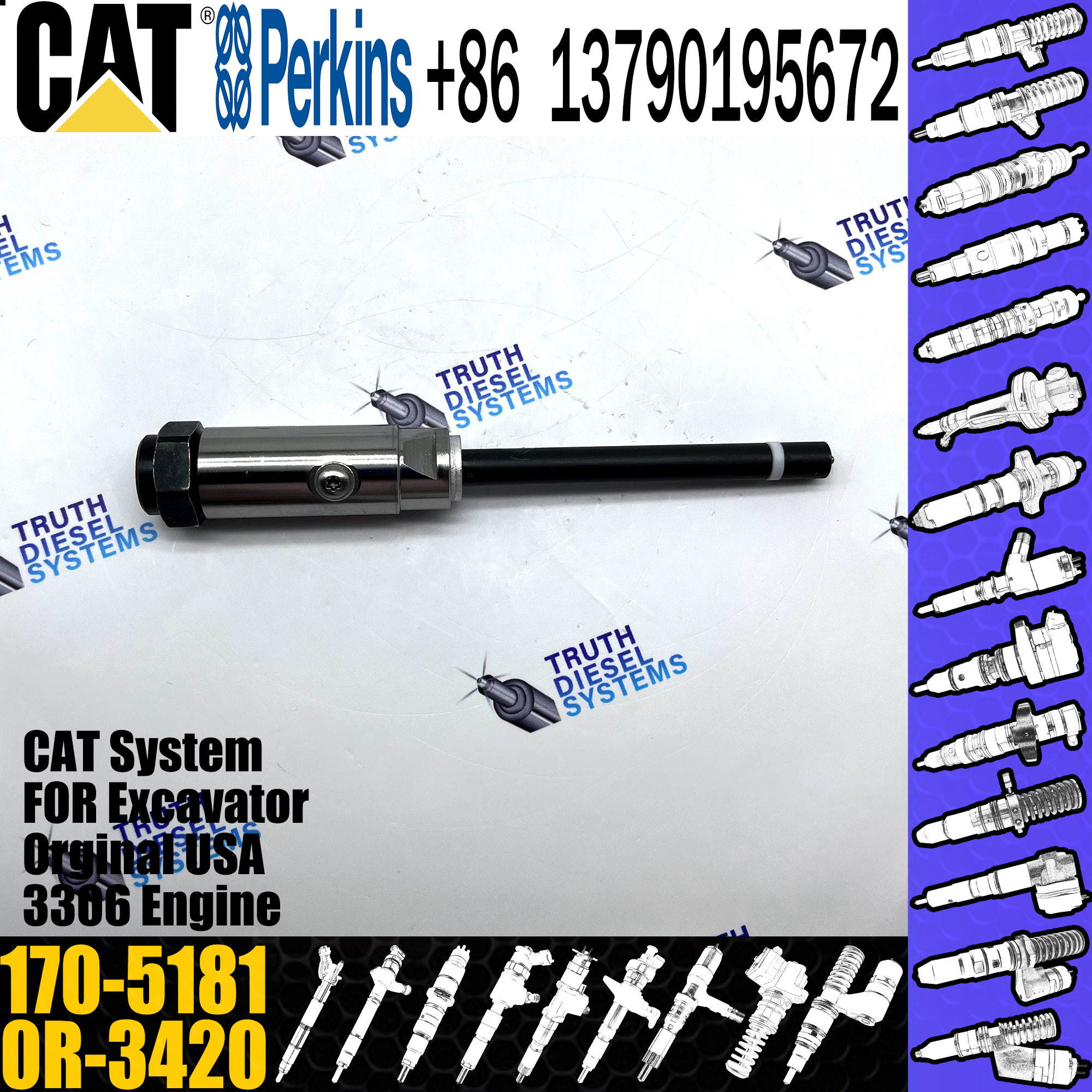 3408B 3408C Diesel Injector Nozzle CA1301804 Origional Standard